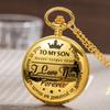 TO MY SON Engraved Gold Pocket Watch