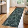 Green Non-Slip Washable Kitchen Runner, Vintage Boho Runners Printed Rug with Non-Shedding, Soft Medallion Floor Carpet for