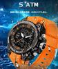 Digital Military Watch with 3 Time Zone Alarm Time 5ATM Water Luminous LED Day and Date Perfect for Everyday and Outdoor Running Men's Display,