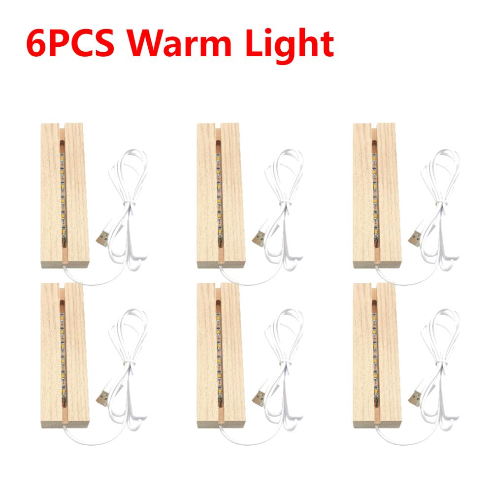 10-1Pcs LED Wood Light Display Crystal Wooden Lighted Base Stand Acrylic Light Plate Base USB Wooden Base for Resin Art Lights