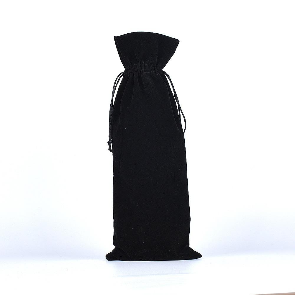 Soft Velvet Fabric Wine Bottle Gift Bag Drawstring Closure Reusable Design Drawstring Wine Bag Premium Texture Velvet Wine Pouch