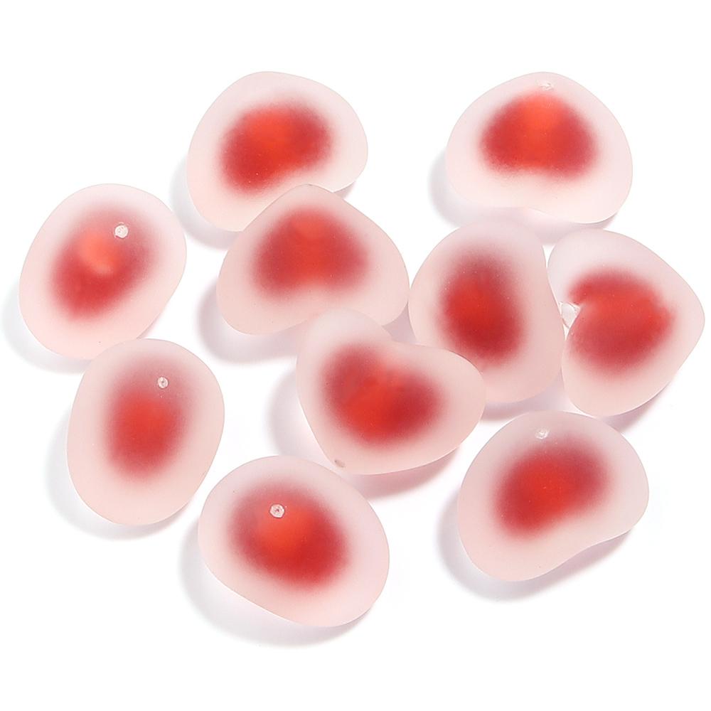 10pcs Acrylic Frosted Heart Beads Multicolor Love Heart Charms Beads For DIY Jewelry Making Bracelets Pendants Earrings Findings
