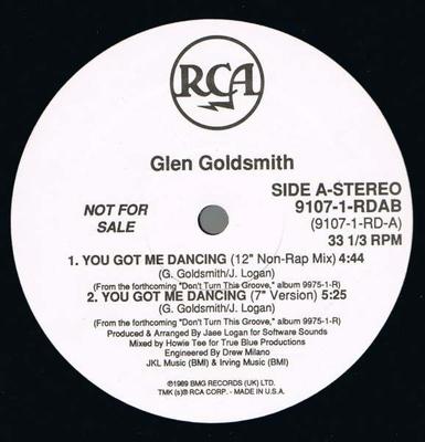12inch Record GLEN GOLDSMITH  Youve Got Me Dancin 91071RDAB RCA 1989 US SoulFunk Used