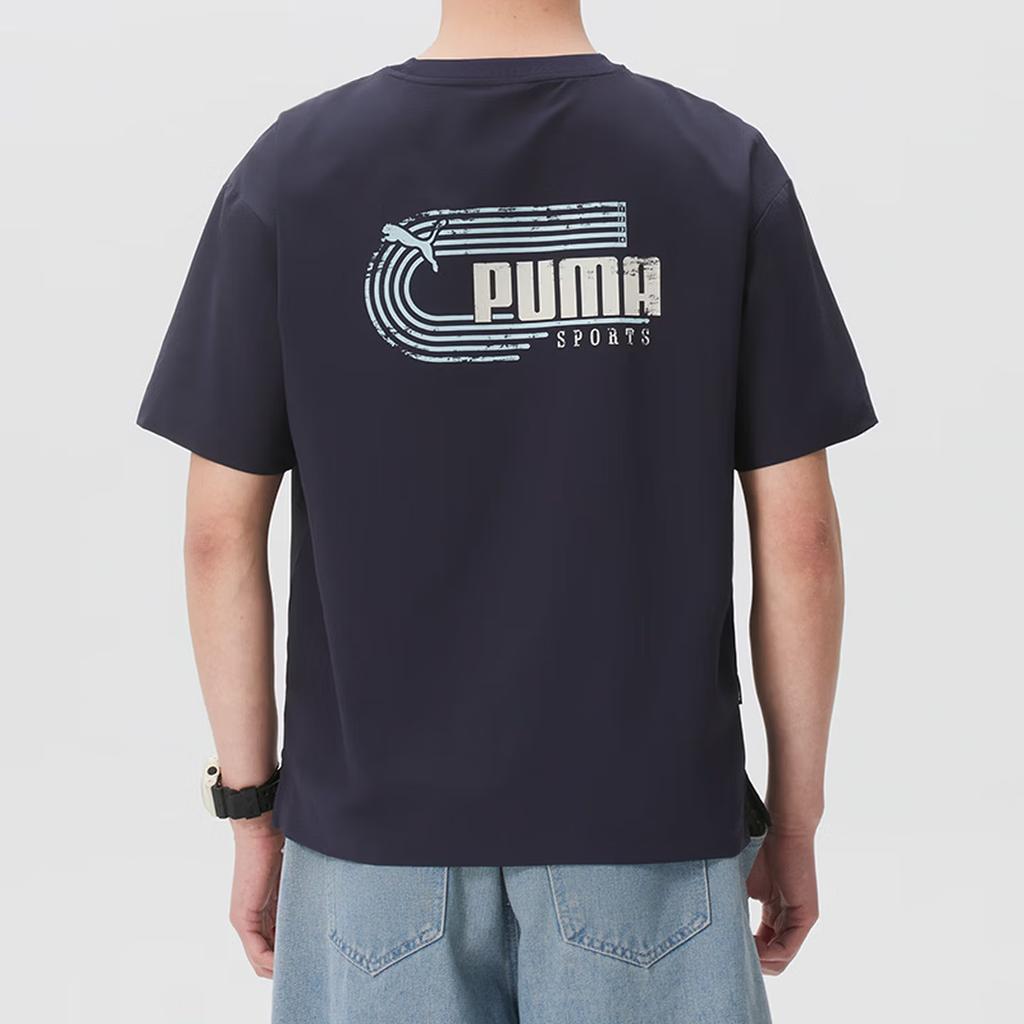 Puma Casual Round Neck Loose Fit Short Sleeve Sports T-Shirt Unisex Tops 636291-16