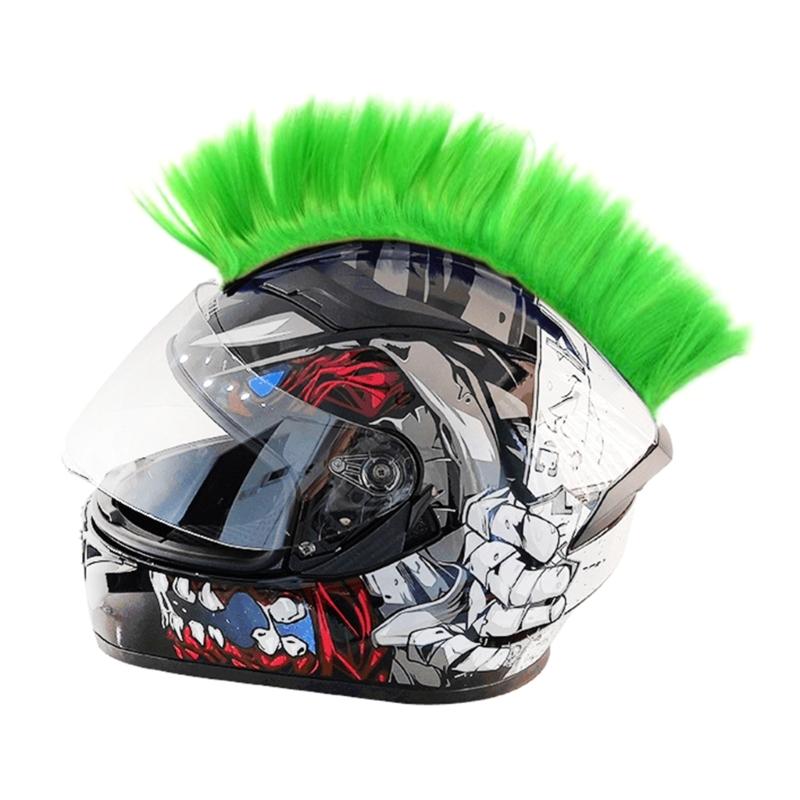 Motorradhelme Mohawk Perücke Haare Elektro-Fahrrad Roller Motorrad Helm Zubehör Aufkleber Cosplay Styling Perücke Haare