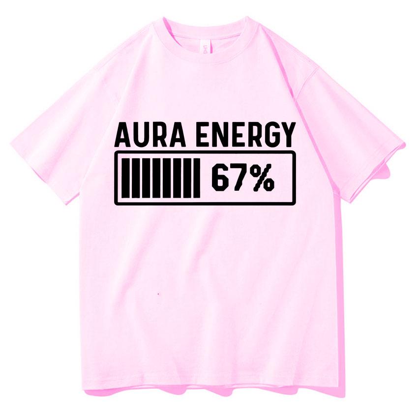 Trendy Graphic Clothing Aura Energy 67 Funny Six Seven Meme Crewneck Tshirt Men Women Pop Cotton T Shirt Short Sleeve Cozy Tops