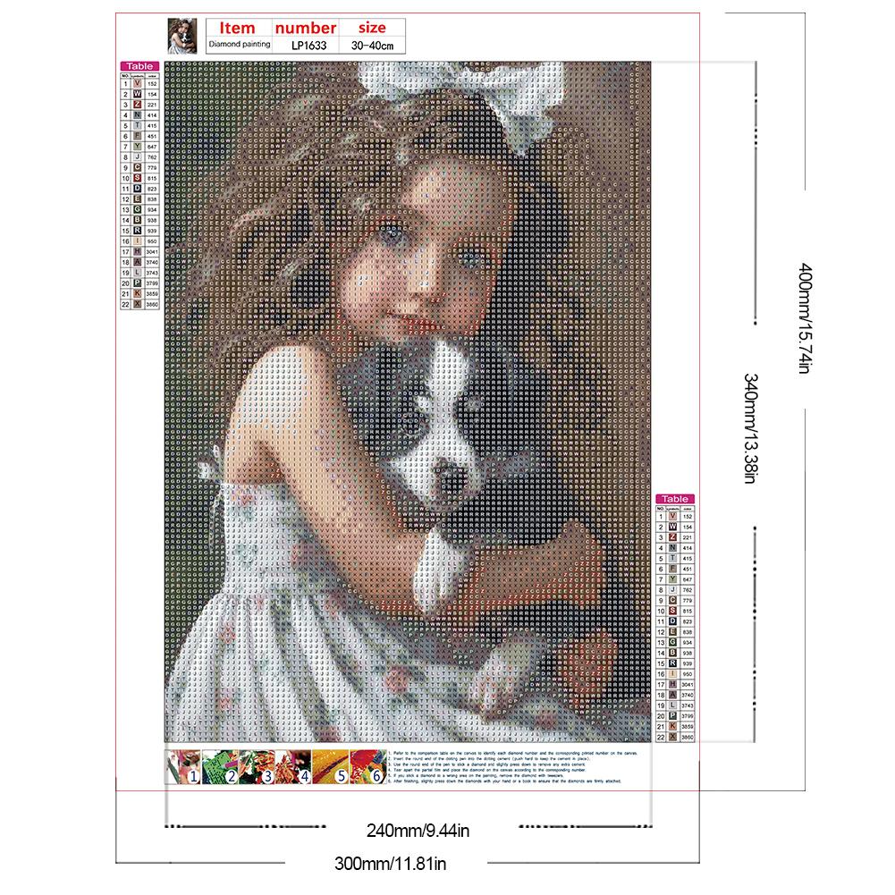 30*40CM 5D DIY Vollrunde Bohrer Strass Süßes Mädchen Kit Kunsthandwerk Mosaik Malerei Stickerei Handgefertigt Heimdekoration Geschenk