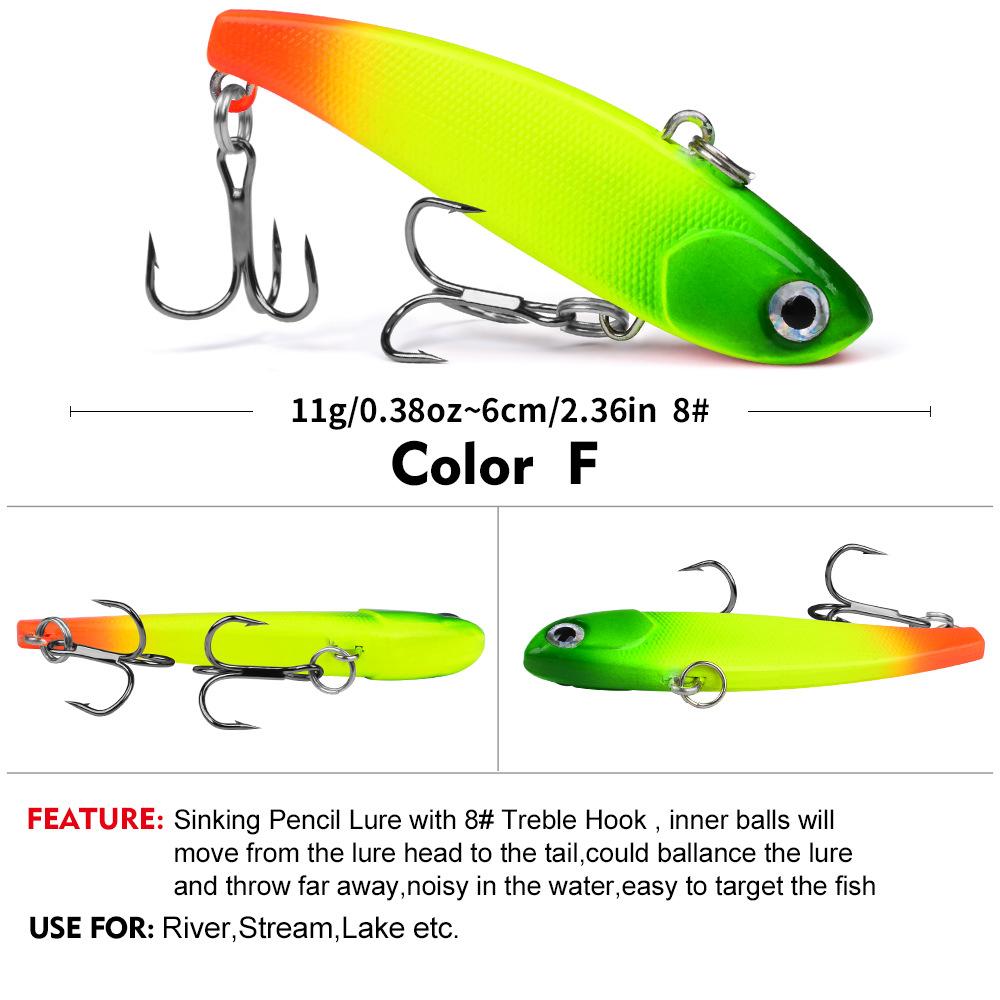 

Приманка-карандаш VIB 6 см 11 г Бионическая рыболовная приманка ABS пластиковая приманка 8 # три крючка поддельные рыболовные приманки в наличии F