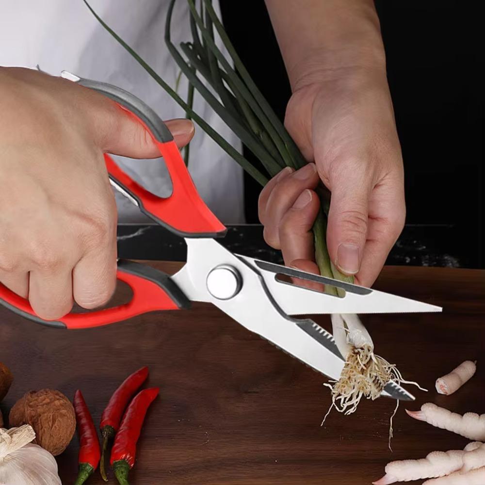 Ergonomic Handles Refrigerator Magnetic Scissors with Protective Cover Kitchen Scissor  Fish