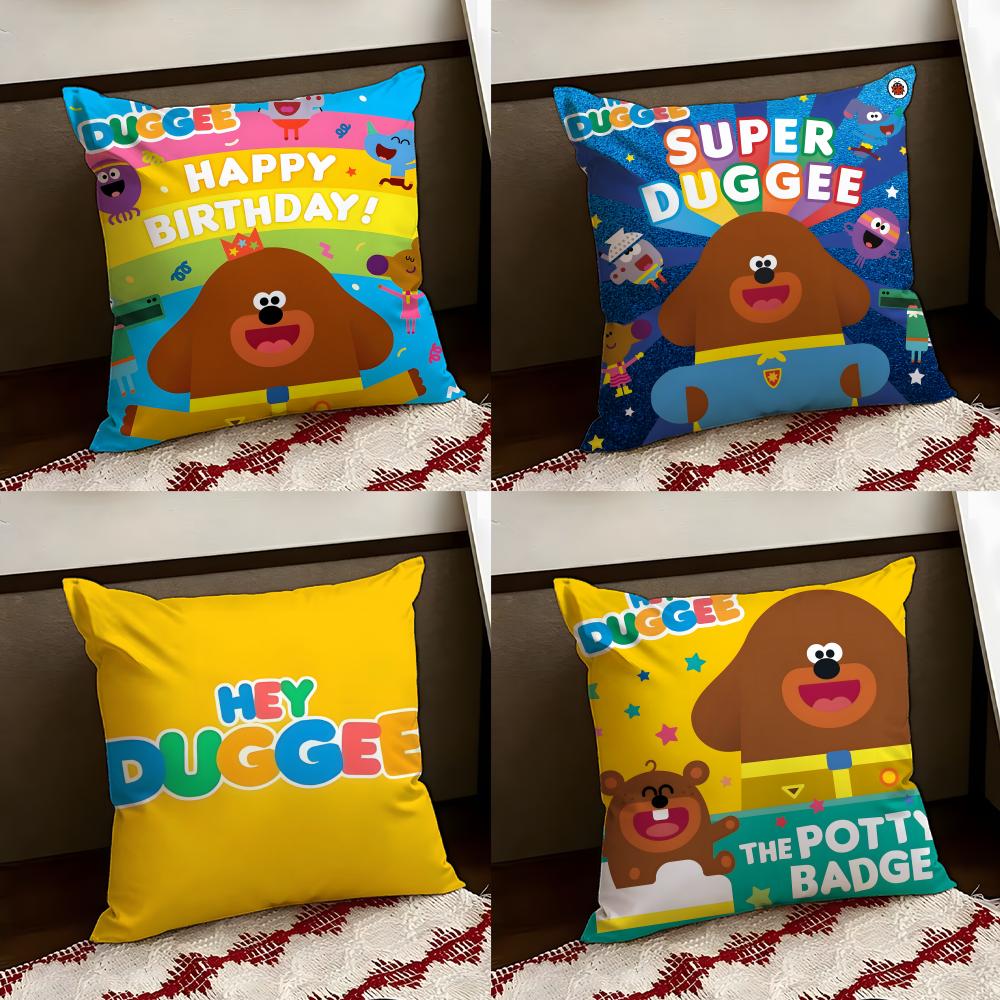 HHey Duggee cartoon Cushion Cover Reversible Soft Durable Pillow Cover Home Car MultiScene Use for Daily Comfort