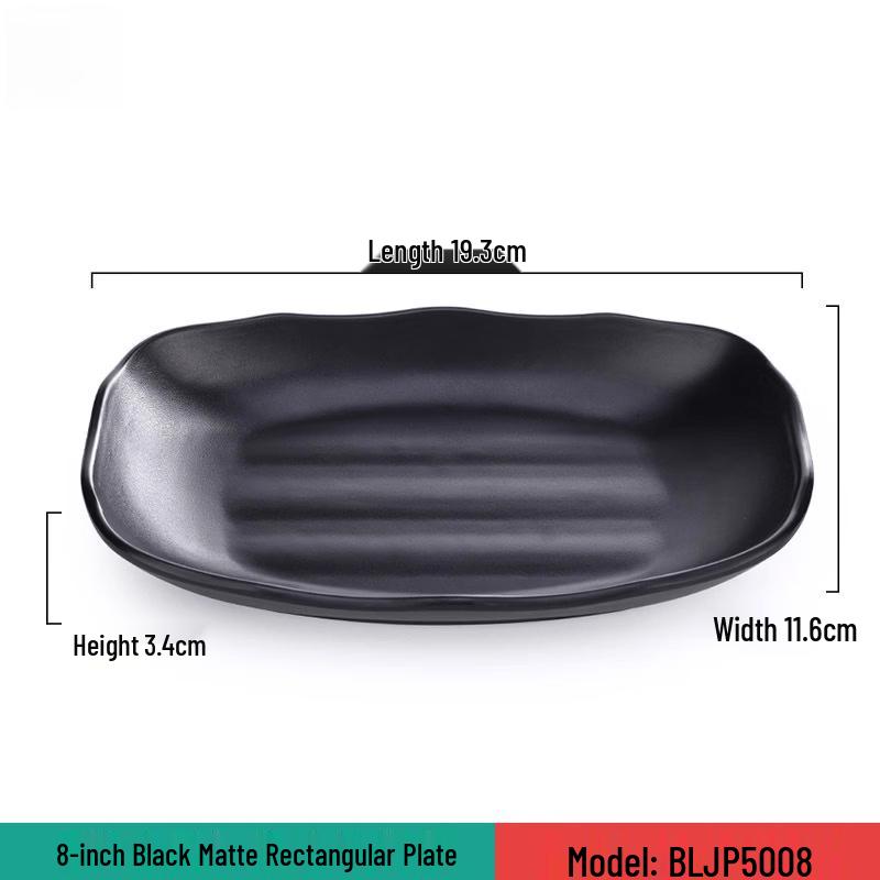 Lantuan 8-inch Rectangular Melamine BBQ Plate & 10-Pc Utensil Set