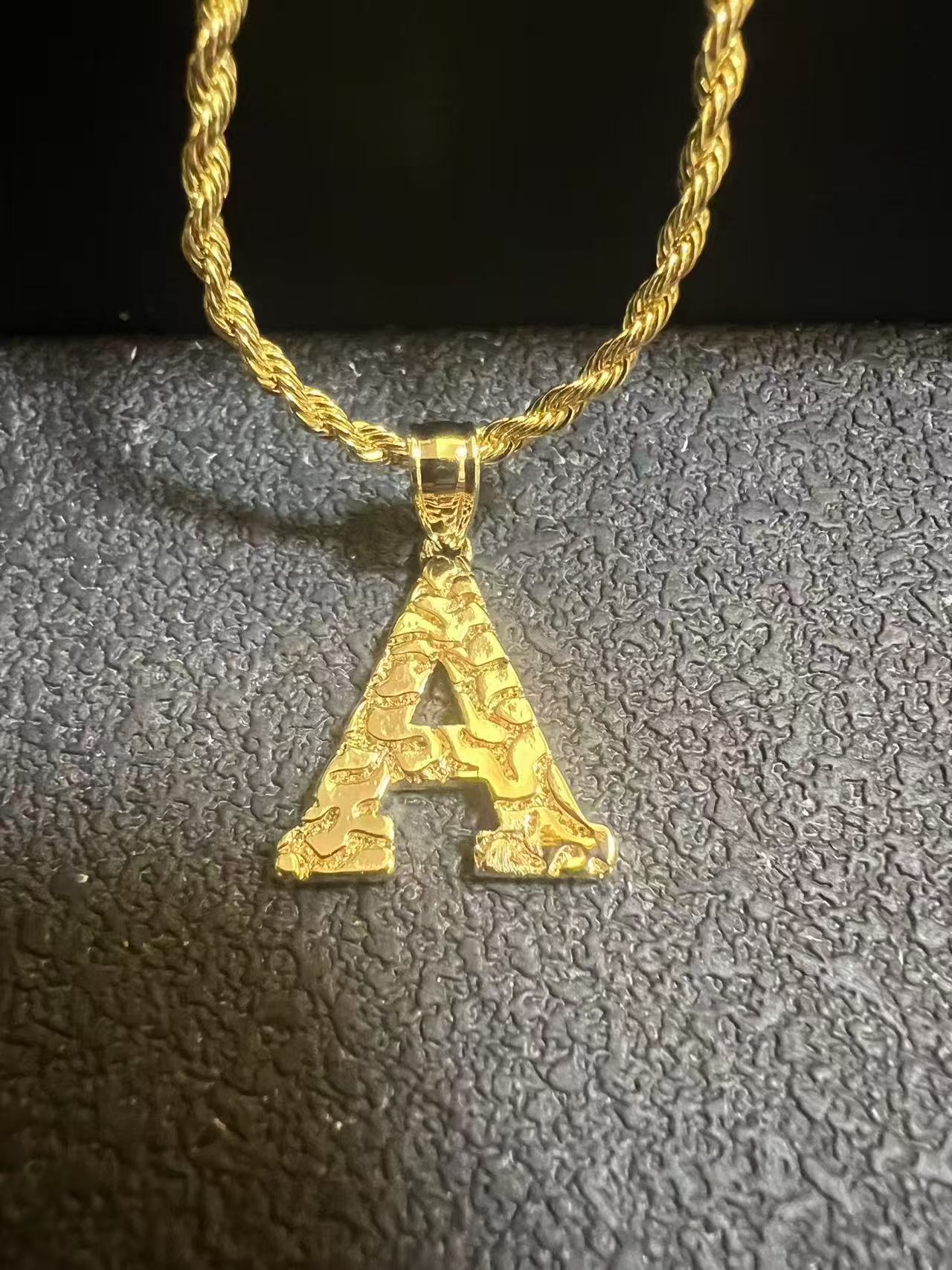 Custom Cartoon Necklace 18K Gold Plated Stainless Steel Cartoon Letter Pendant Necklace Fashion Chain Jewelry Wholesale