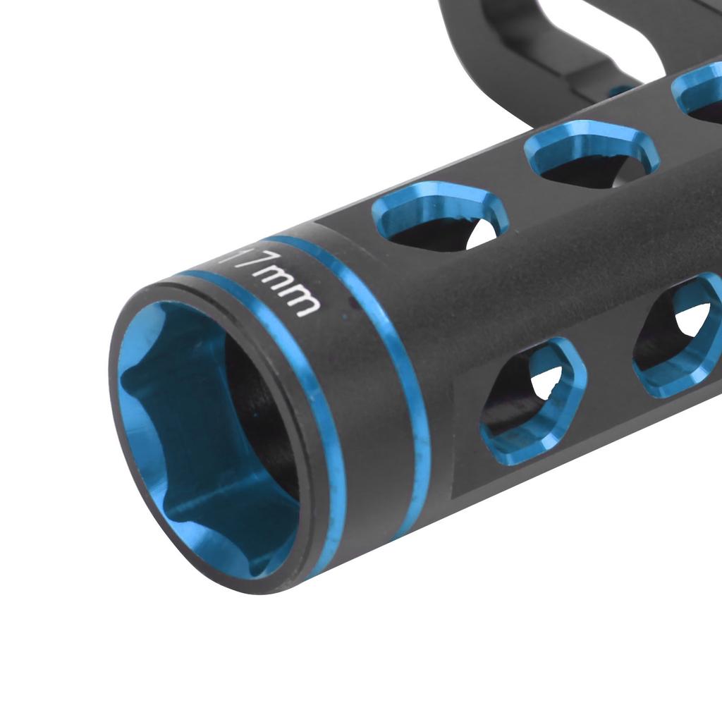 17mmCelsius0.7in RC Hex Nut Socket Aluminium Alloy T Sleeve Maintenance Tool for 1Celsius8 RC OffRoad Racing Car(Blue )