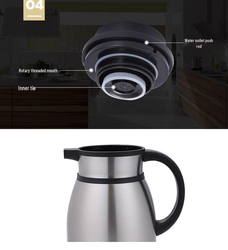 24-Hour Stainless Steel Insulated Vacuum Kettle - Large Capacity Thermos Flask