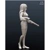 1/35 Scale Barefoot Maiden Setting Her Next Target with a Heavy Rifle - Unpainted Resin Assembly Kit Figure Plastic Model Doll Garage Kit