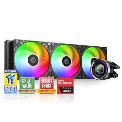FX360 INF 360mm tekutý CPU AIO chladič s ARGB Infinity Mirror 3x120mm Daisy Chain Nízkošumový provoz pro kompatibilitu s Intel a AMD ID-COOLING