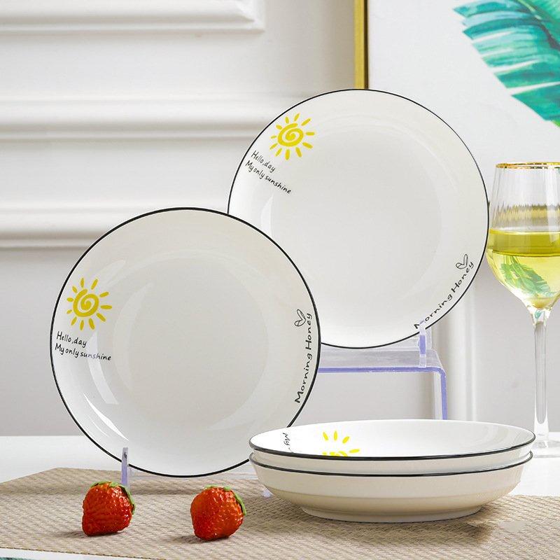 Abay Ceramic Deep Dinner Plates