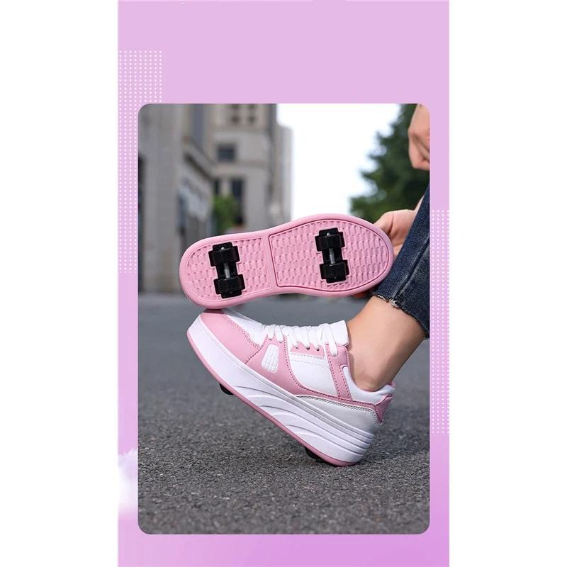 Dětské dvoukolové boty Heelys Skate Tenisky Unisex Zatahovací Kolečkové Boty Pro Kluky Dívky Lehká Venkovní Bruslařská Obuv