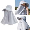 Round Top Large Brim Hat with Neck Flap Face Covering Mask Summer UV Protection Hat Lightweight Sun Visor Hat for Outdoor Travel