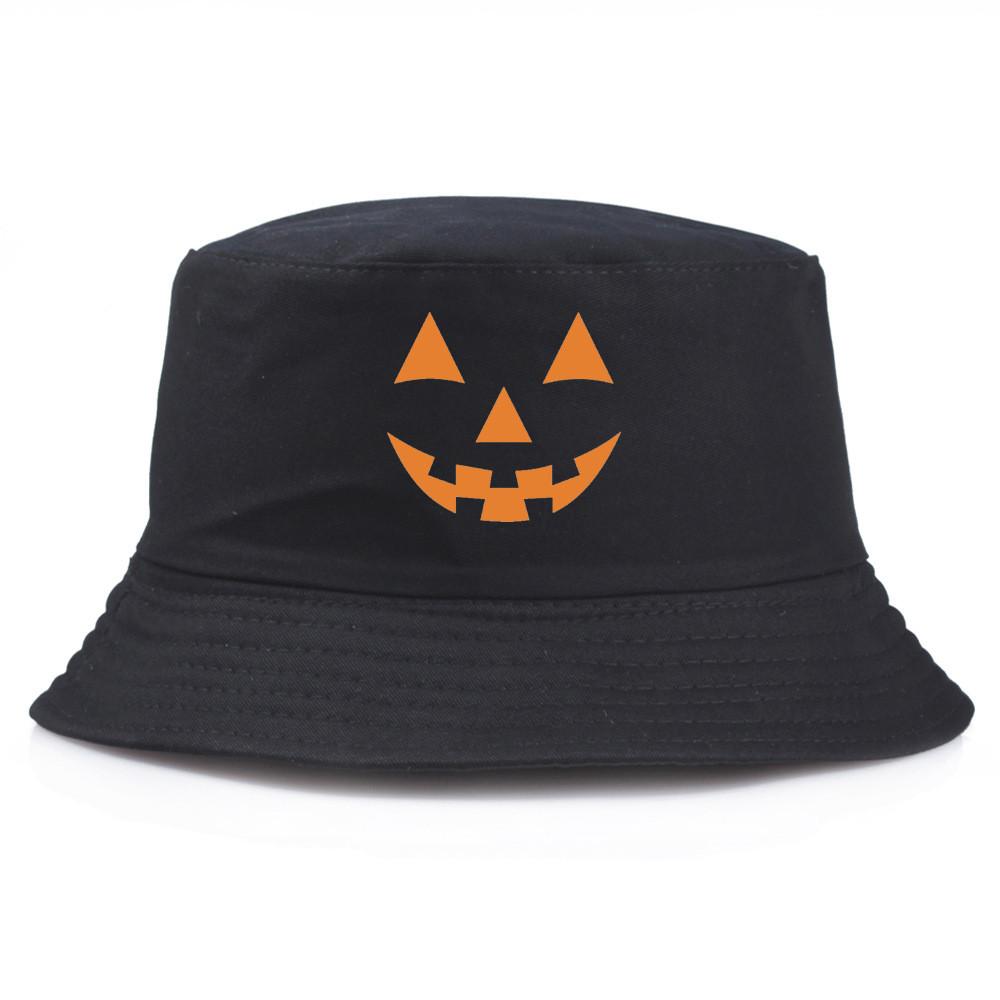 Halloween Pumpkin Printed Bucket Hat With Sun Protection For Summer And Autumn Wear