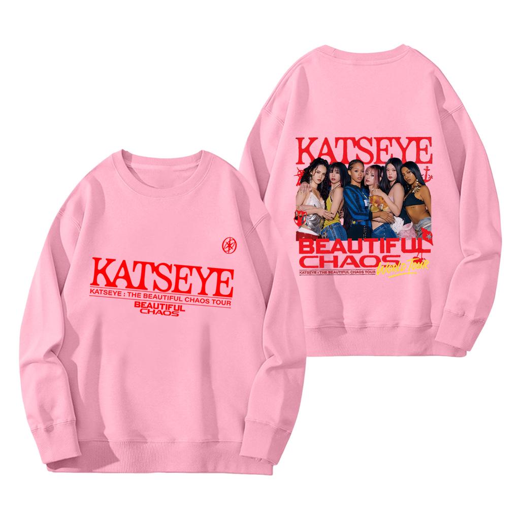 Damenmode Langarm Print Rundhals Lockerer Pullover Sweater Top