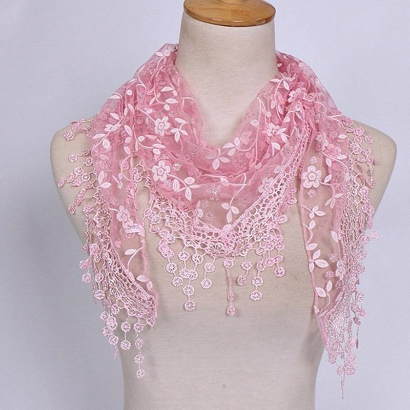 2025 New Fringes Shawl Female Scarf Women Tassel Shawls Scarves Hollow Out Silk Hijab Women Flower Lace Pendant Scarf Wrap
