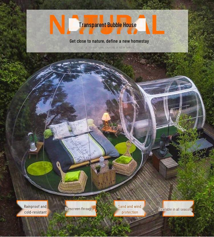 Inflatable Starry Sky Bubble Tent for Weddings, Parties, Malls, and Camping - No Assembly Needed