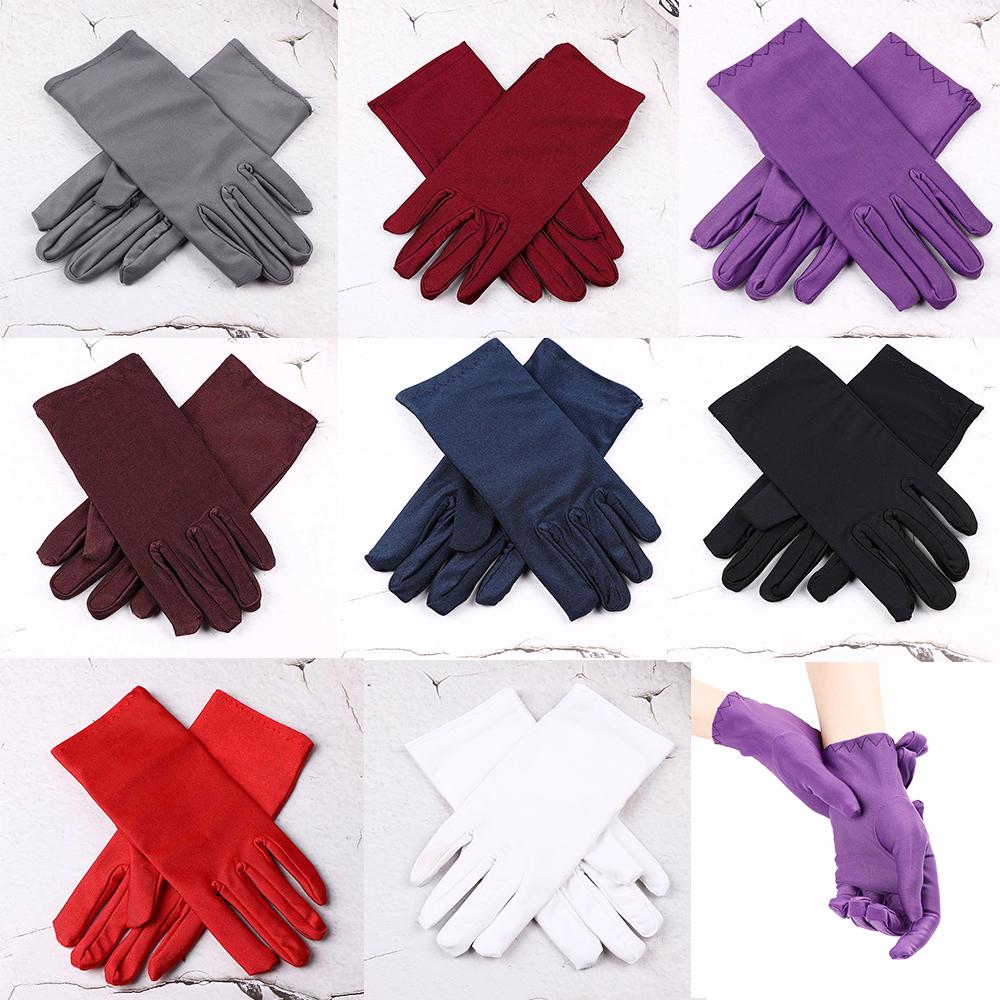 Girl Stretch Formal Wedding Gloves Satin Gloves Party