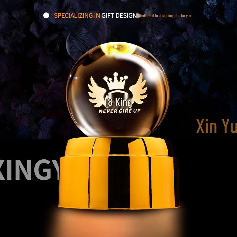 Creative Rotating Crystal Ball Night Light: Decorative Craft for Bedroom Atmosphere and Festive Gift.