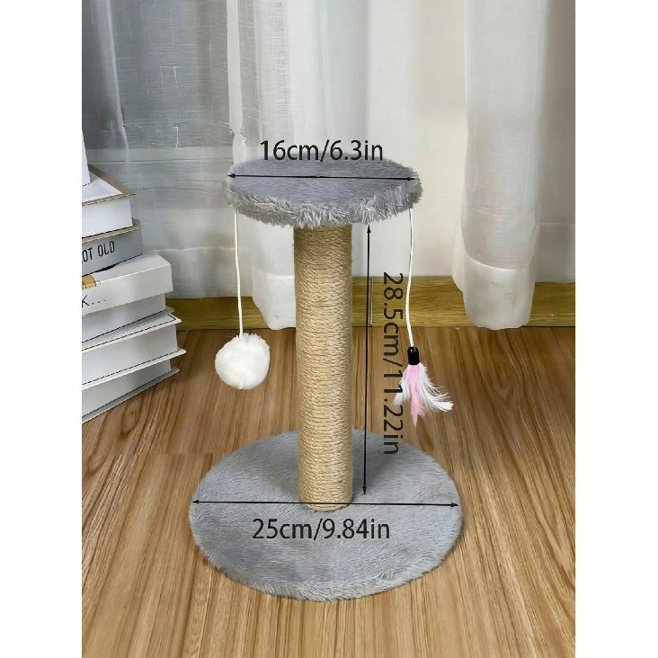 Mini Sisal Cat Scratching Post Kitten Climbing Tower, Vertical Wear-Resistant No-Debris Claw Care Tower, Suitable For Small Apartments, Built-In