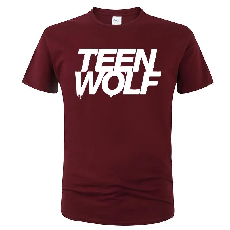 Teen Wolf Letter Print 2024 Summer Popular Trend Simple Round Neck T-shirt Casual High endVersatile Short SleeveG138