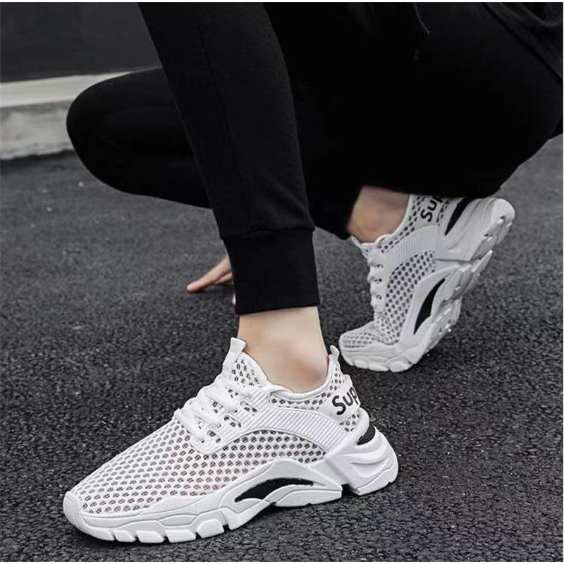 Herrenschuhe, Atmungsaktive Mesh-Schuhe, Herren Sport-Freizeitschuhe mit dicker Sohle, Vielseitige Herrenschuhe mit niedrigem Schaft