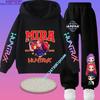 2026 New Children's Popular Anime Print Spring/Autumn Casual Hooded Sweatshirt + Sports Pants 2-Piece Set