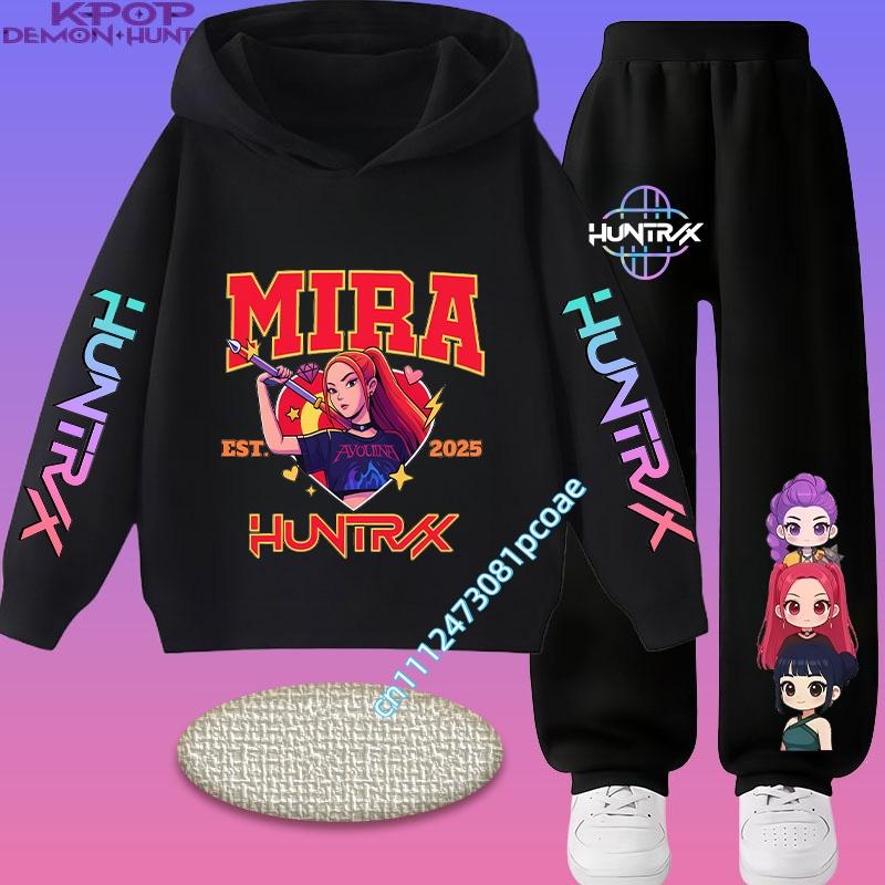 2026 New Children's Popular Anime Print Spring/Autumn Casual Hooded Sweatshirt + Sports Pants 2-Piece Set