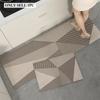 Kitchen Carpet PVC Waterproof Leather Floor Mat Minimalist Geometric Pattern Rug Long Size Home Decor Rugs Alfombra De Cocina