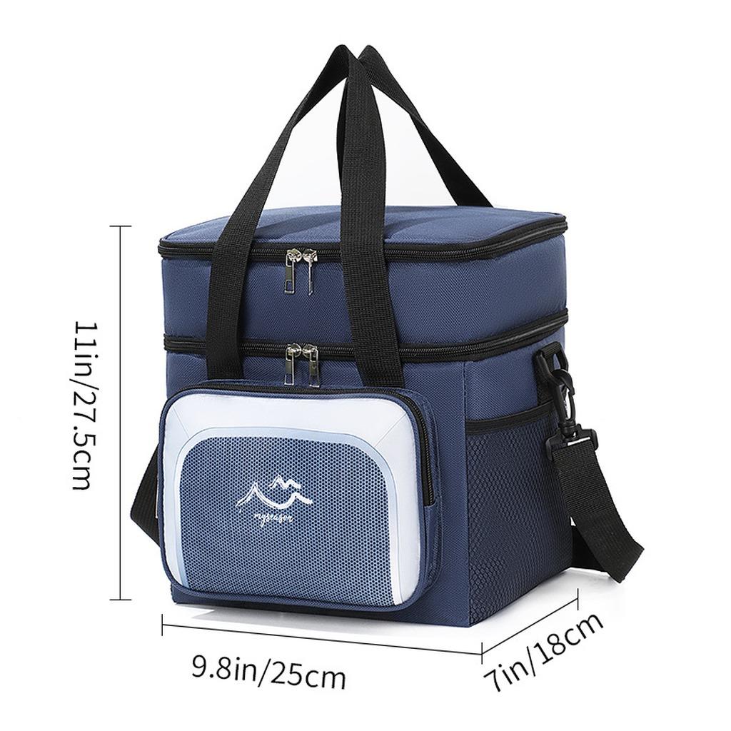 Insulated Lunch Box for Men & Women Collapsible Leakproof Double Cooler Bag Large Capacity Travel Camping Lunch Bags for Work