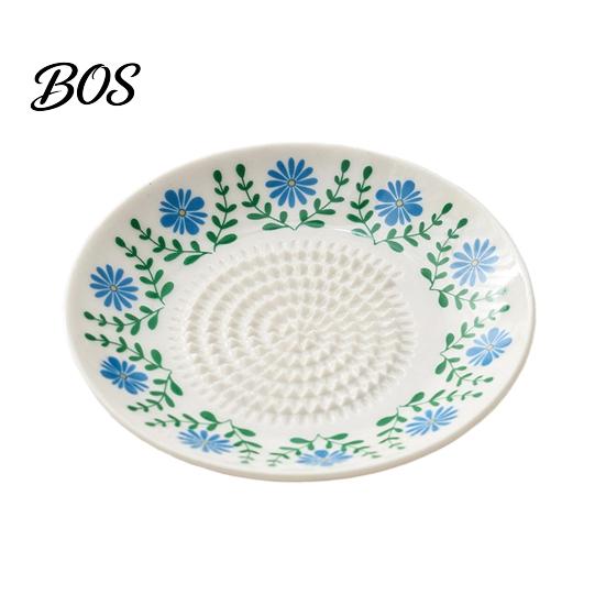 Ceramic Grater Plate Garlic Grinder, Multi-Functional Grating Plate, Manual Ginger And Cheese Zester Bowl, All-in-One Prep Mixing Serving Dish,