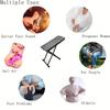 Pedicure Stool For Nail Technology Foldable Adjustable Pedicure Foot Stand Non-Slip Foot Stool W/ 6 Heights Black Pedicure Tool