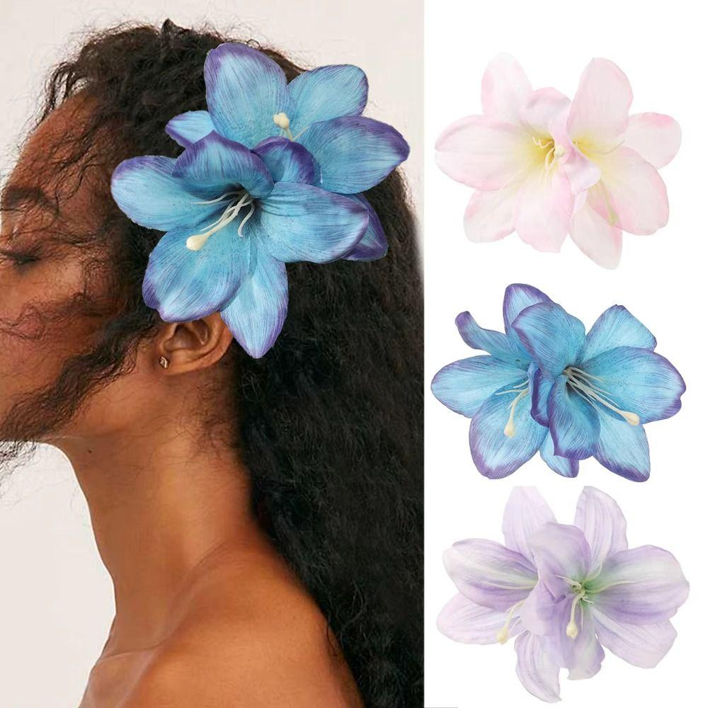 

Barrettes Flower Hairpin Cloth Bohemia Hairpins Simulation Flower Duckbill Clip Ladies/Girls помаранчевий