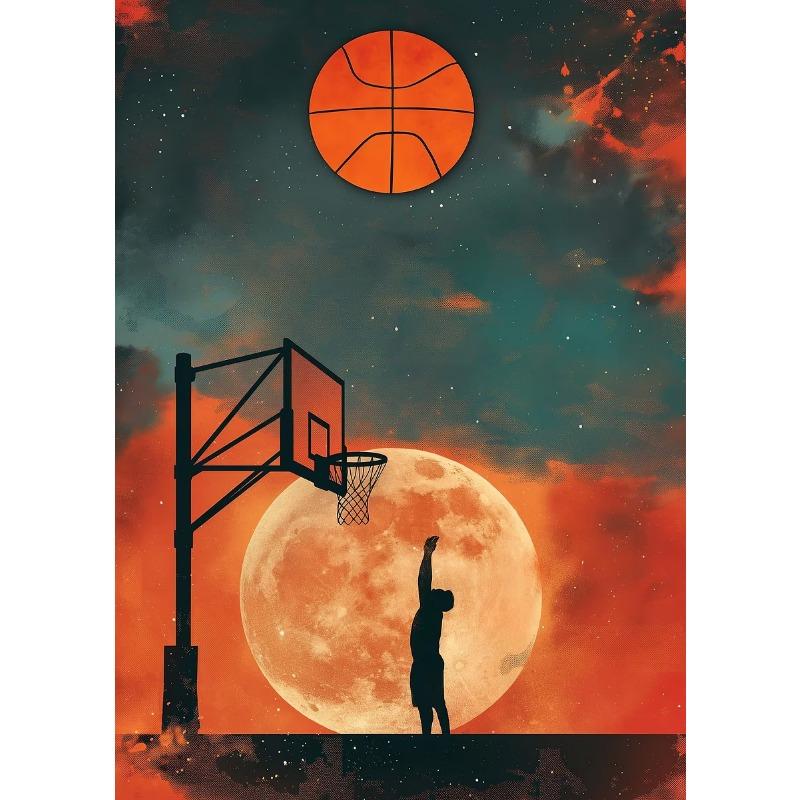 

Магическая и жуткая Вселенная Космический баскетбол Арт Постер Принт Холст Картины Дом Для Гостиной Стена Современный Декор Без Рамы 21cm×30cm NoFrame