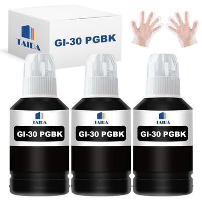 Compatible Canon Black Ink Bottles of 170ml Black for Canon Compatible and GM2030 GI-30PGBK (Set 3, Pigment) GI-30 Ink, with G7030, G6030, G5030,