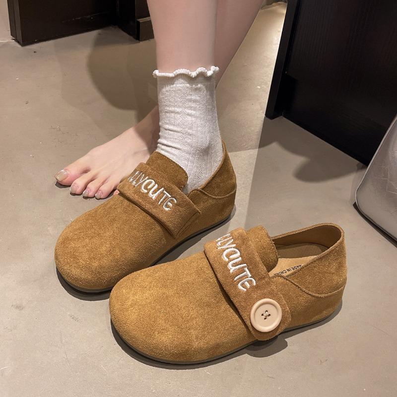 New inner height increase all-inclusive women's new one-pedal loafer single shoes platform Boken
