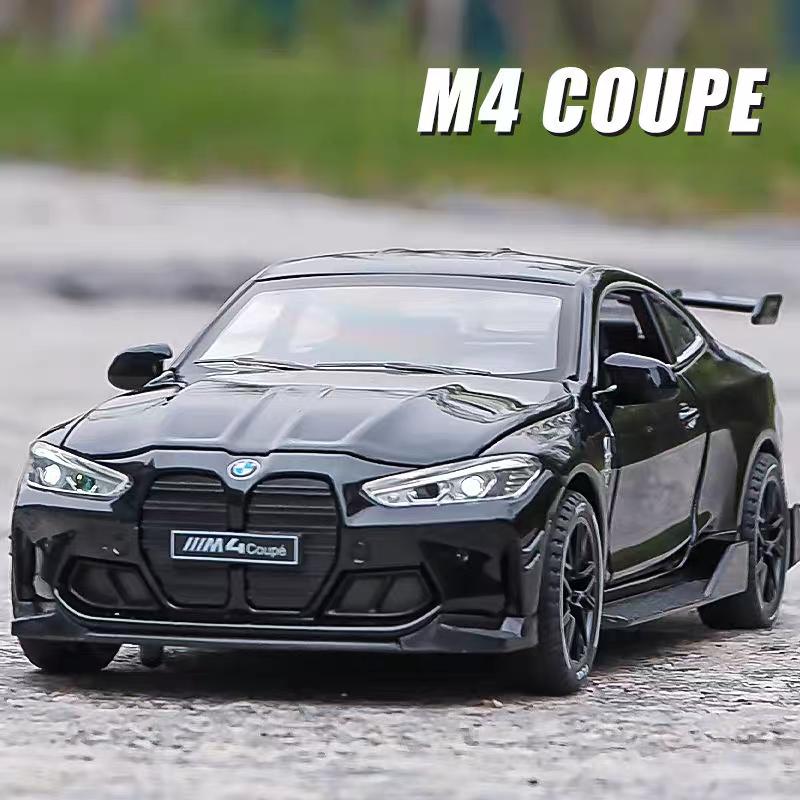 BMW M4 Coupe M Power Simulation Diecast & Toy Vehicles Sounds & Light Pull Back Car 1:32 Alloy Model Birthday Gifts