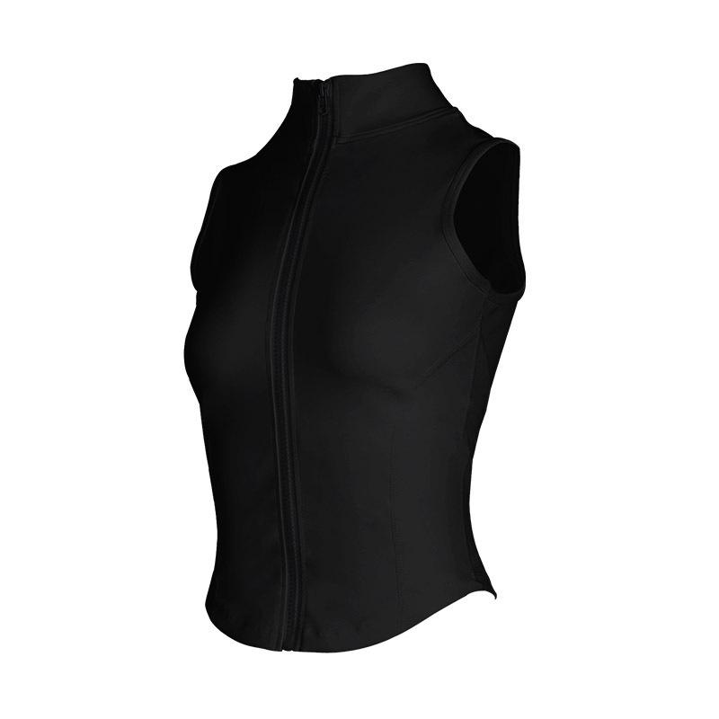 Stand-Collar Slim-Fit Fingerless Yoga Jacket - Long-Sleeve, Elastic, Zippered Running Wear