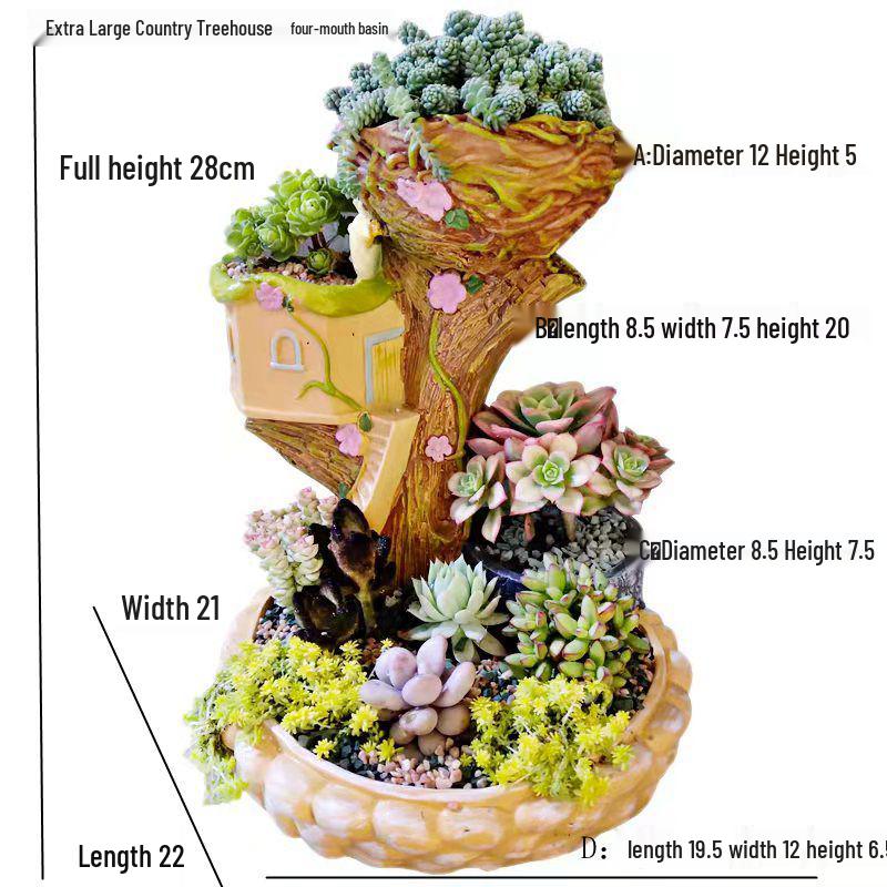 Extra-Large Hanging Succulent Pot: Multi-Diameter Micro-Landscape Decoration
