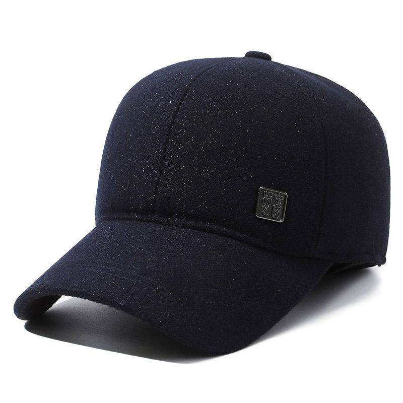 Men'S Thermal Ear Protection Cap Middle-Aged And Elderly Cotton Hat Dad Hat Cold-Proof Cap Outdoor Piled Thick Baseball Cap