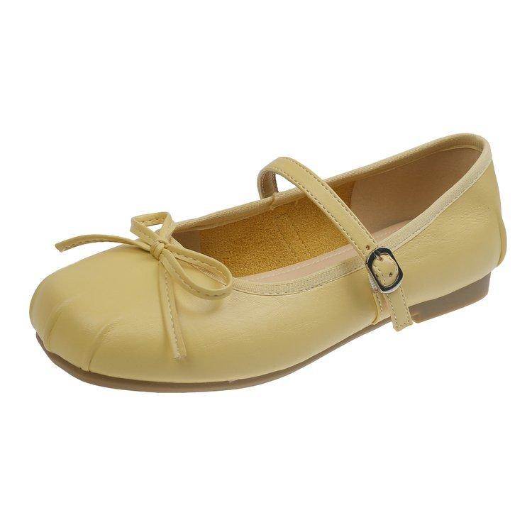 French silver Mary Jane single shoes women's 2025 new autumn and summer with skirt leather shoes ballet flat beanie shoes