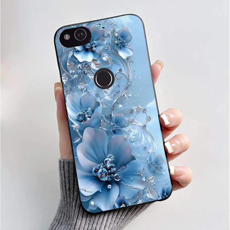 Für Google Pixel 2 Hülle Weicher Schwarzer Silikon-Stoßfänger Schmetterling Handyhülle für Googe Pixel2 2XL Pixel2XL 2 XL Hüllen Fundas Coque