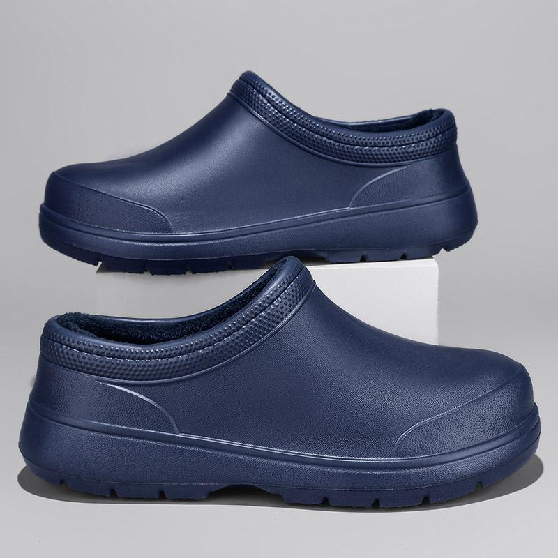 Módní pánské pracovní kuchařské boty Velká velikost Protiskluzové ležérní mokasíny Vodotěsné a olejivzdorné ploché boty Restaurační obuv Venkovní holínky