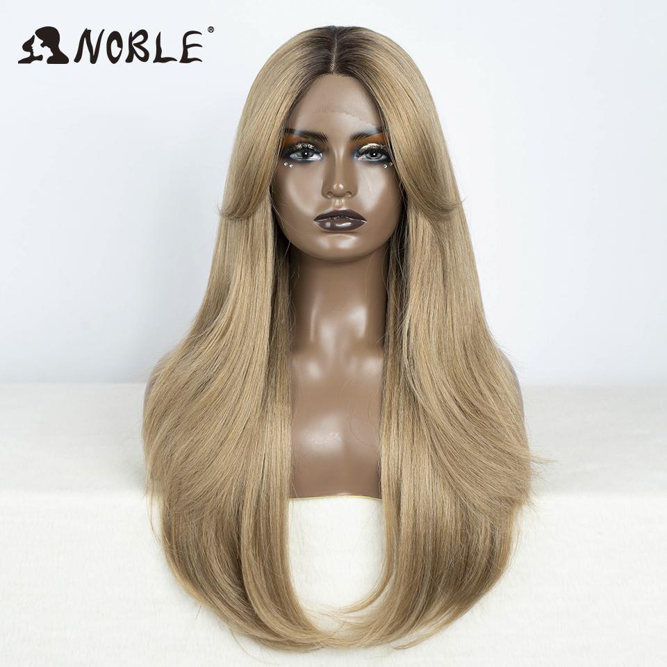 Perruque Noble en Dentelle Synthétique 26" Lisse Ombrée Dentelle Perruque Cosplay Perruque à Raie en Dentelle Perruques Blondes Pour Femmes Perruque Synthétique Perruque en Dentelle